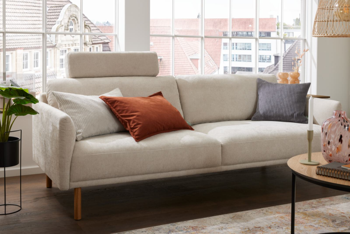 Roomio 3-Sitzer Sofa No. 4104 Natur mit Kopfstütze